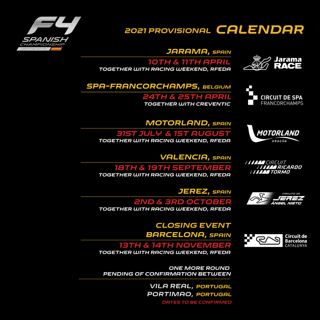 Calendario 2021 F4 Spanish Championship