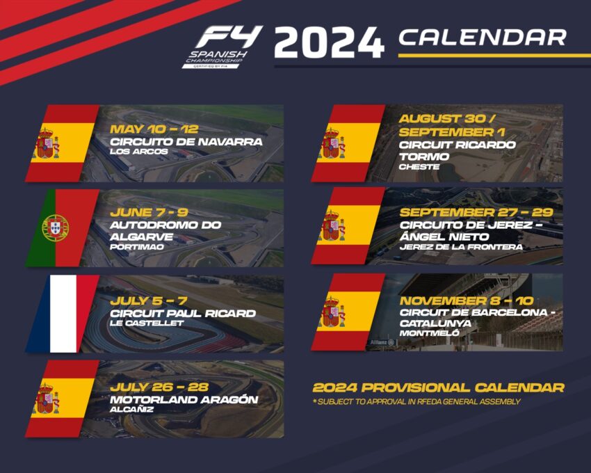 El Campeonato de España de F4 anuncia su calendario 2024